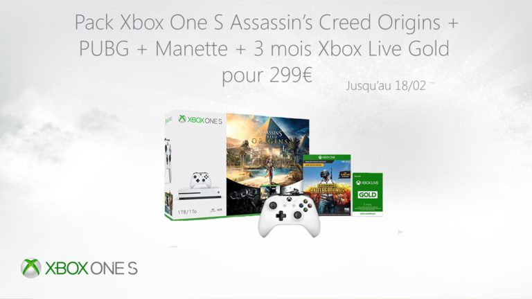 Bon plan : La Xbox One S + 2 manettes + 2 jeux et 3 mois Xbox Live Gold à 299€